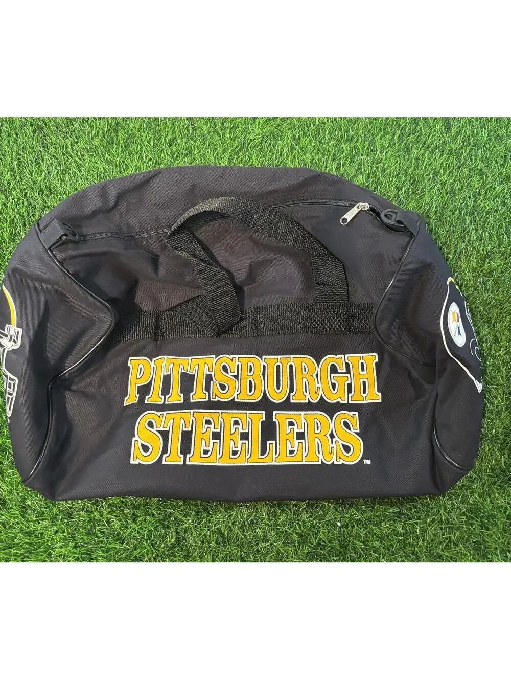 Pittsburgh Steelers Black Duffel Bag with Shoulder Strap
